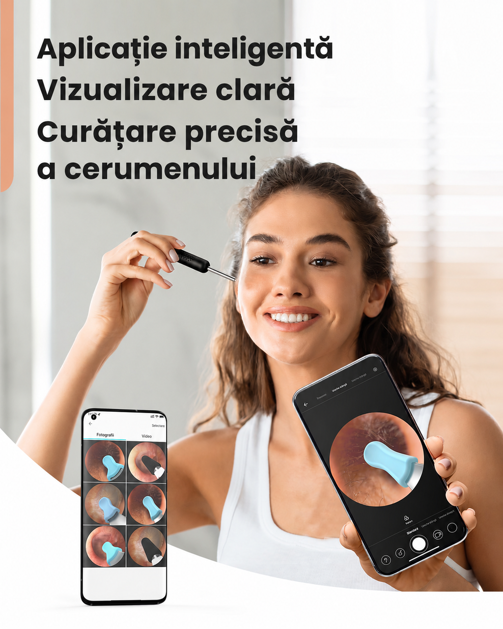 CamMicroscop pentru Urechi cu Cameră HD - Curățare Sigură și Vizualizare în Timp Real